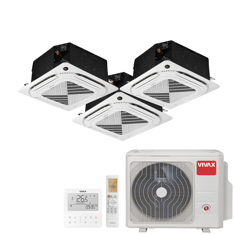 Aer conditionat multisplit Vivax 21000 BTU - 3 unitati Caseta 4 directii, 9+9+9 BTU
