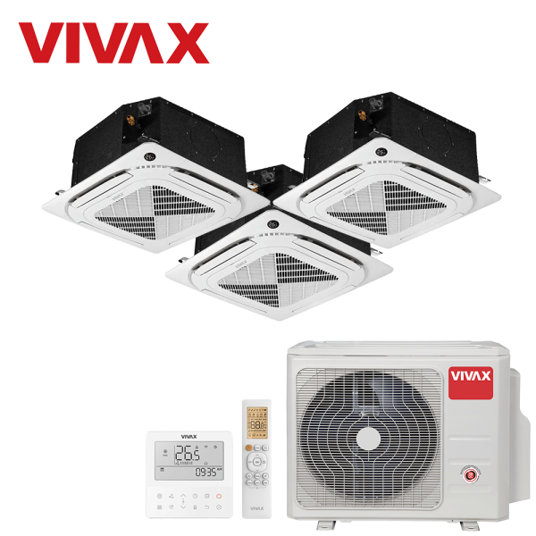 Aer conditionat multisplit Vivax 27000 BTU - 3 unitati Caseta 4 directii, 12+12+12 BTU