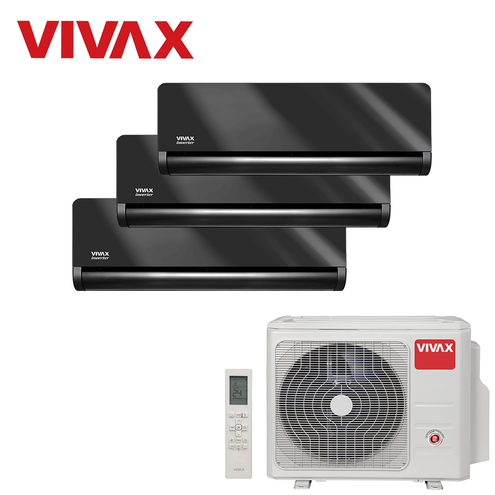 Aer conditionat multisplit Vivax 27000 BTU, 3 unitati H-design, 9+9+12 BTU, Gray Mirror