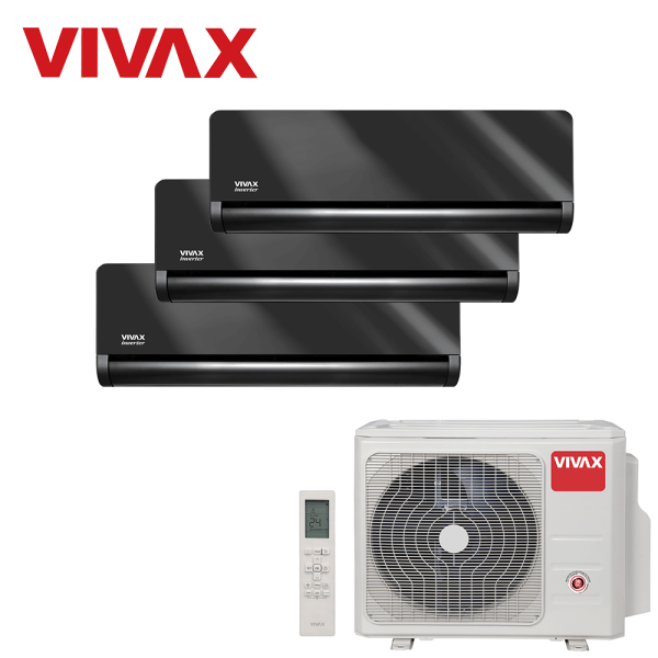 Aer conditionat multisplit Vivax 27000 BTU, 3 unitati H-design, 9+9+12 BTU, Gray Mirror