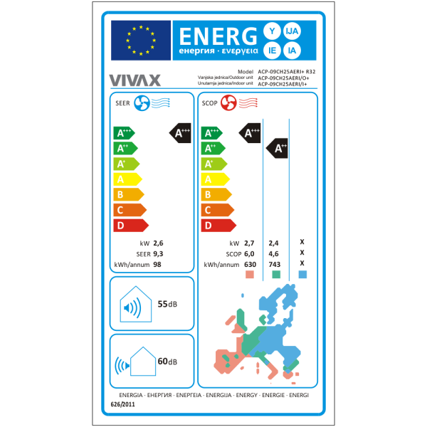 Aer conditionat Vivax R-Design 9000 BTU - WiFi, Kit inclus, Silver