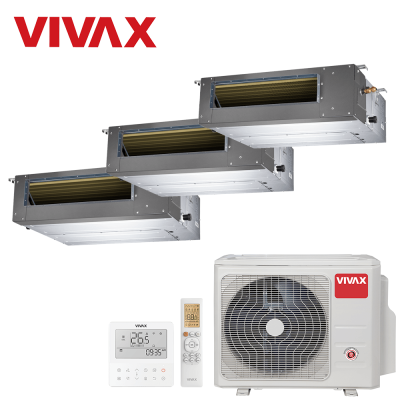 Aer conditionat multisplit Vivax 21000 BTU - 3 unitati Duct de tavan, 12+12+12 BTU