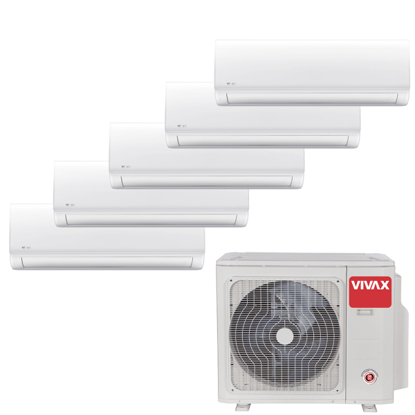 Aer conditionat multisplit Vivax 42000 BTU, 5 unitati N-design, 9+9+9+9+12 BTU