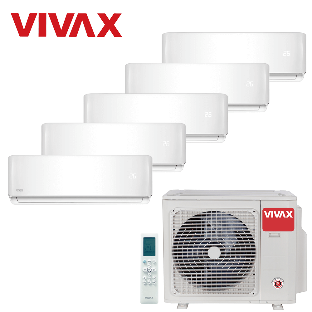Aer conditionat multisplit Vivax 42000 BTU, 5 unitati R-design, 9+9+9+12+12 BTU