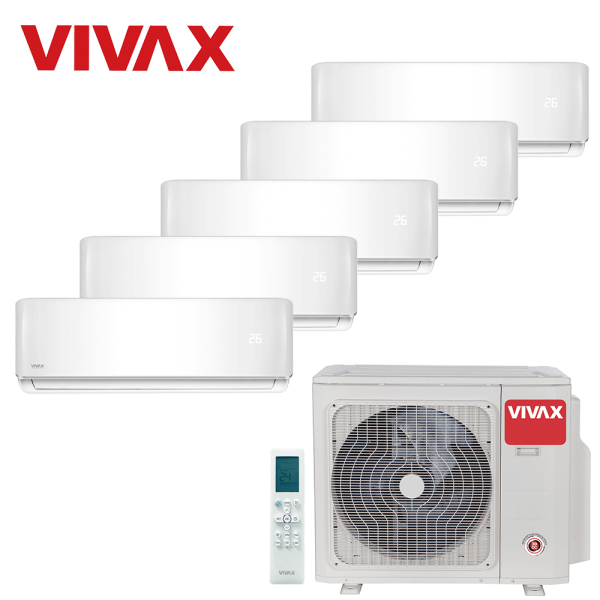 Aer conditionat multisplit Vivax 42000 BTU, 5 unitati R-design, 9+9+9+12+12 BTU