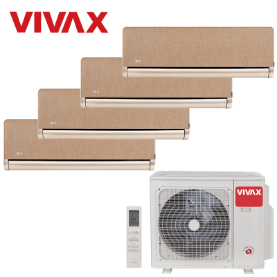 Aer conditionat multisplit Vivax 28000 BTU, 4 unitati H-design, 9+9+9+9 BTU, Gold