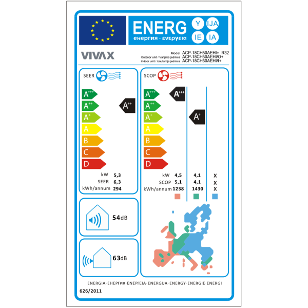 Aer conditionat Vivax H+Design 18000 BTU - WiFi, Kit inclus, Gold