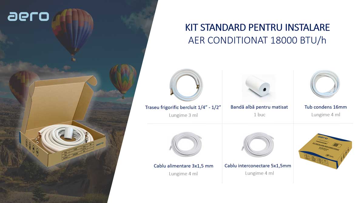 Kit standard instalare aer conditionat 18000 BTU